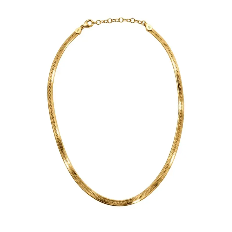 Schakelketting Dames Verguld Zilver | Herringbone 45cm | 4mm