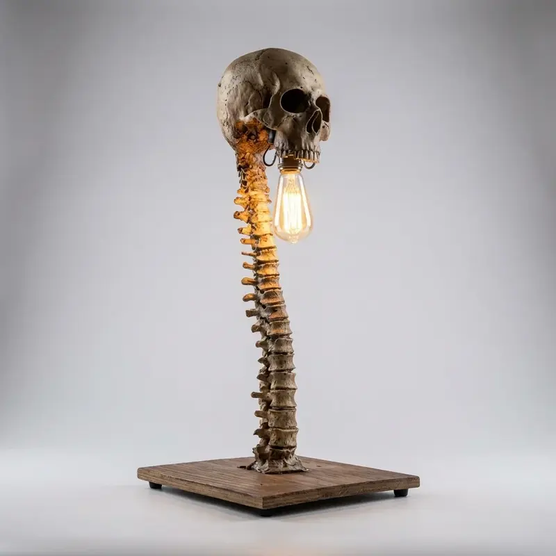 Schedellamp op ruggengraat – slanke kunststof lamp met veelkleurige ledogen