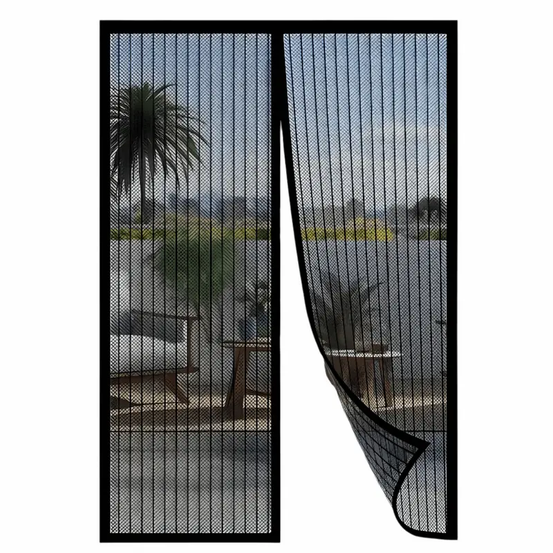 Self-Closing Magnetic Screen Curtain – Black or White, Rectangular Design for Standard Doors in the Living Room or Kitchen