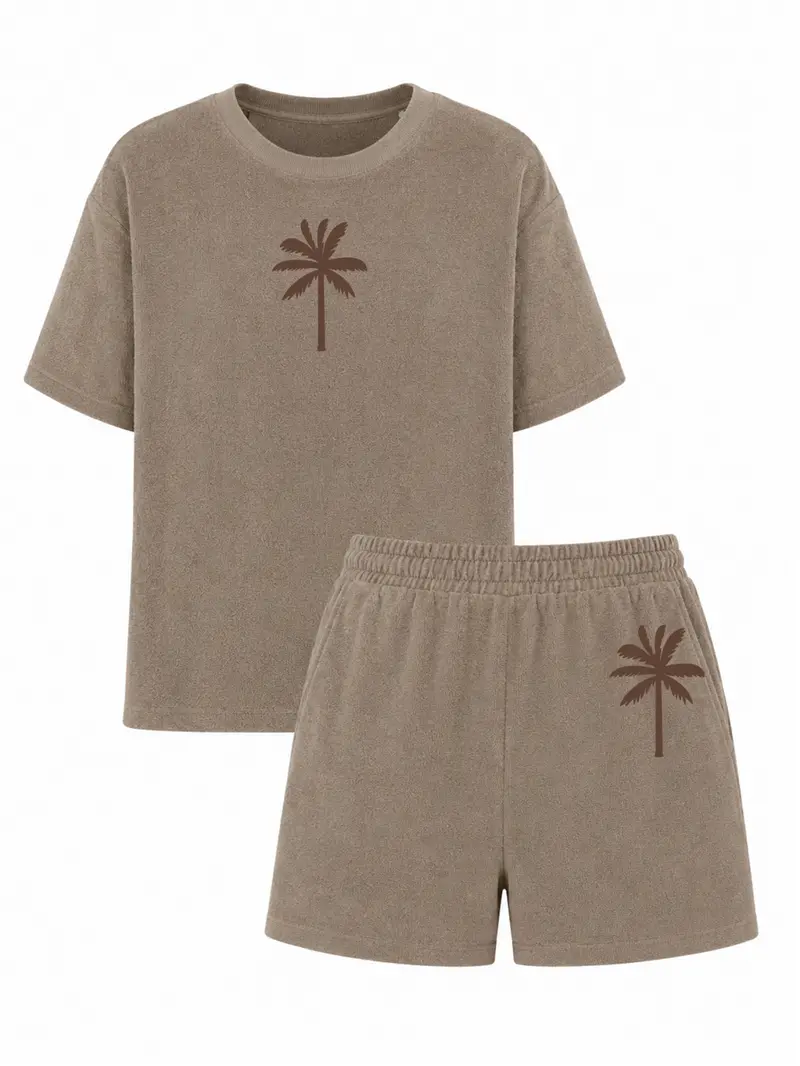 Set Badstof Palm Tree Brown Velvet | NOTE