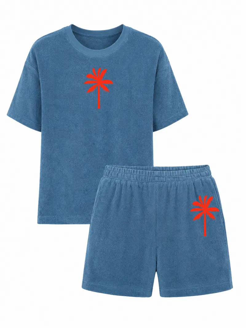 Set Badstof Palm Tree Red Velvet | NOTE