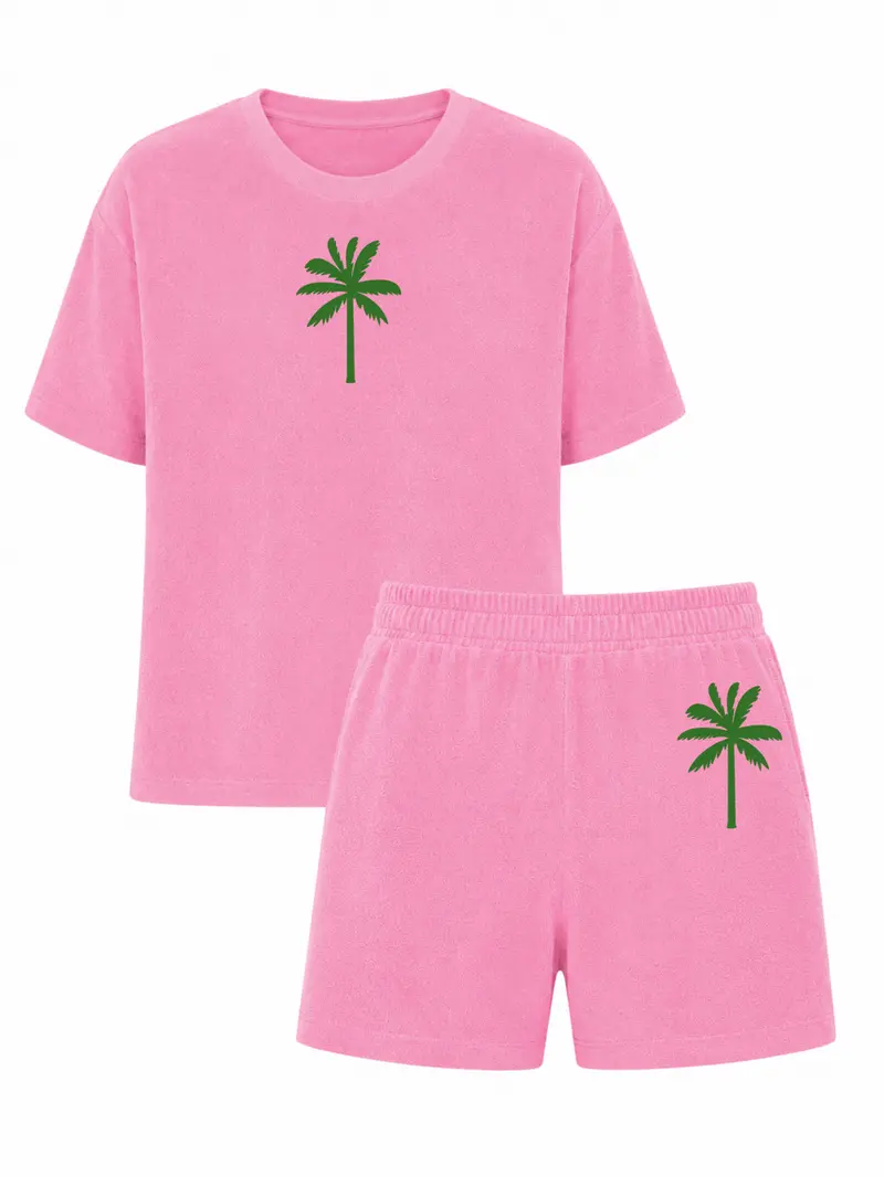 Set Badstof Palmtree Green Velvet | NOTE