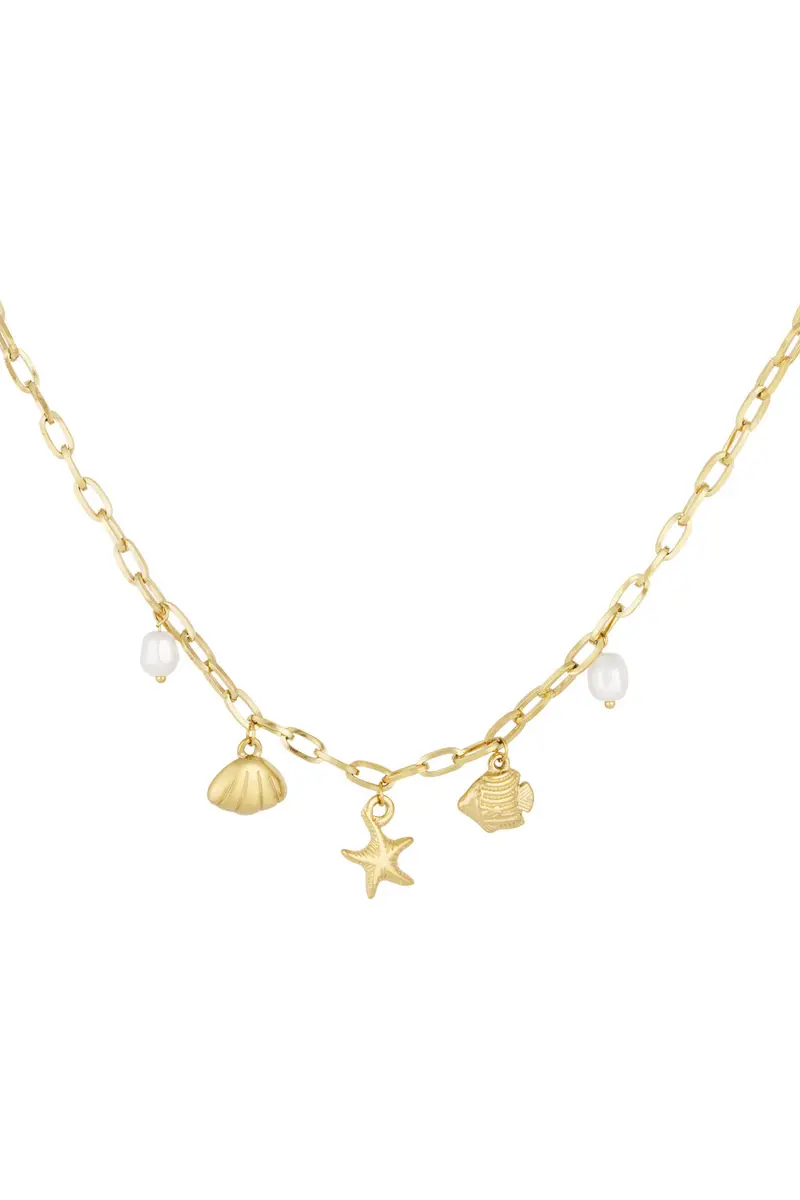 short necklace with beach charms