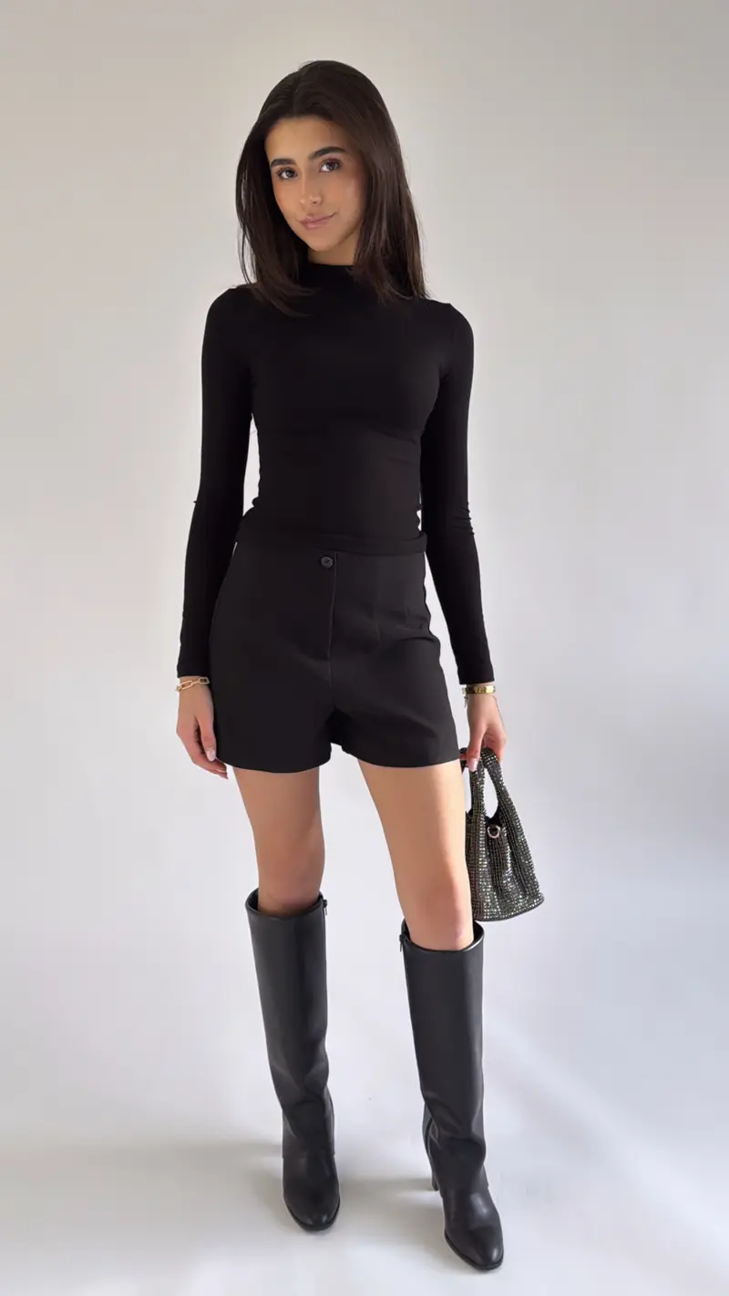 Silky edge short - Black