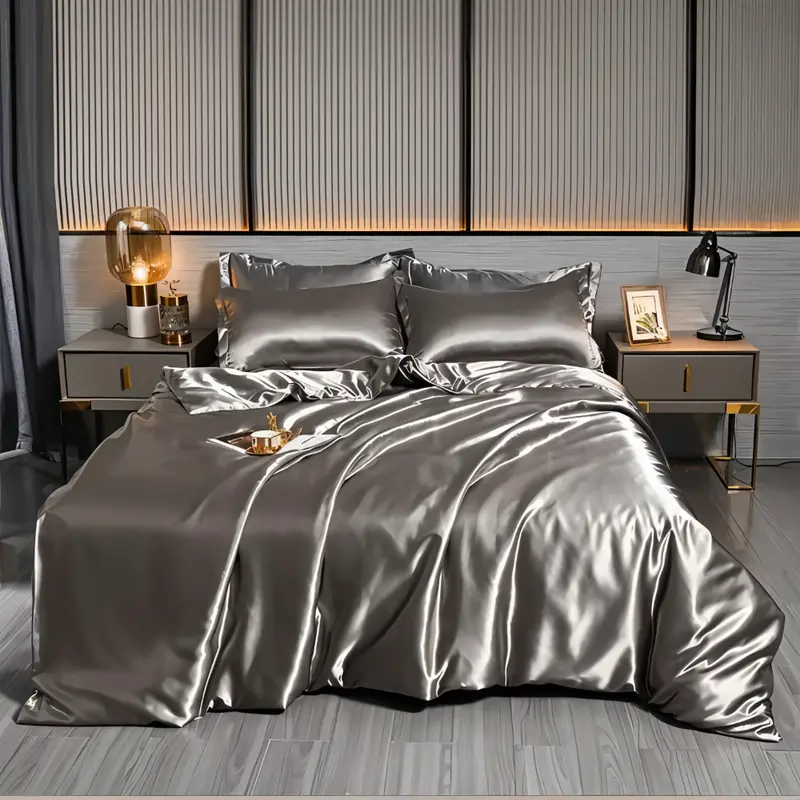 SilkySoft - Bettdecke - Seidensatin Bettwäsche-Set