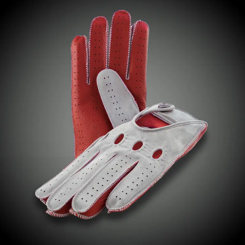 Silver arrows grey suedè driving gloves