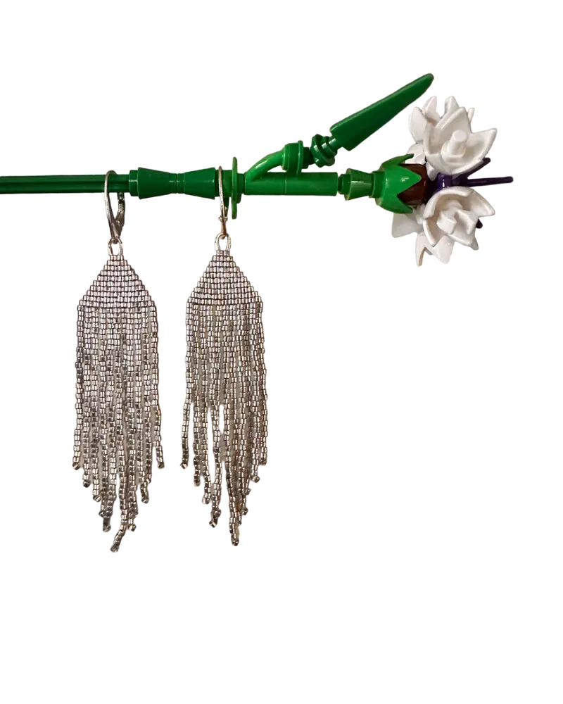 Silver Fringe oorbellen