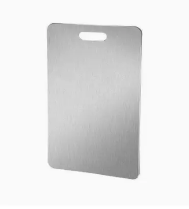 Silver Titanium Cutting Board - Antibacterial, Gentle on Knives