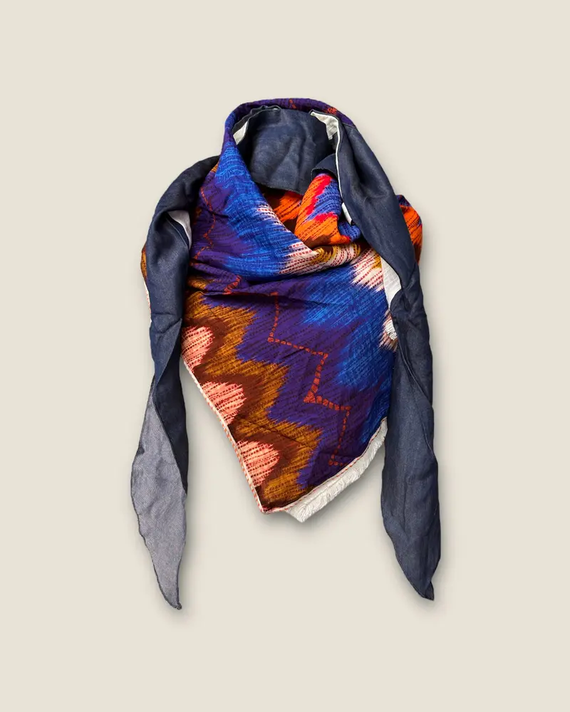 Sjaal - Ikat Kobalt Jeans