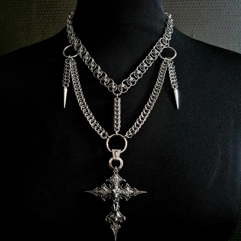 Skeletal Cross Necklace