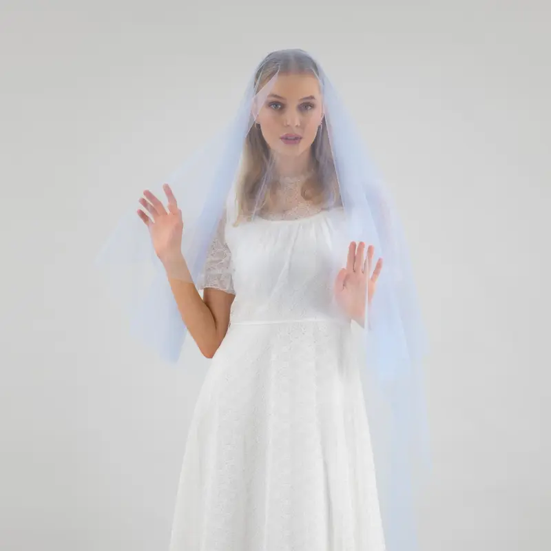 Sky Blue Blusher Veil