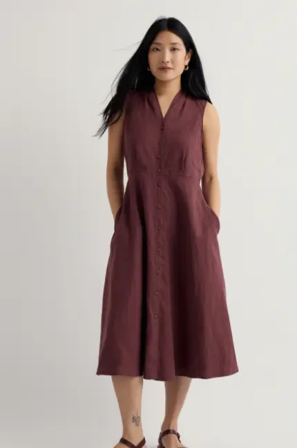 Sleeveless Carved Wood Dress