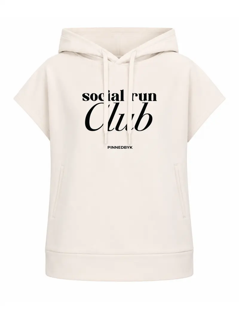 Sleeveless Hoodie Social Run Club Black