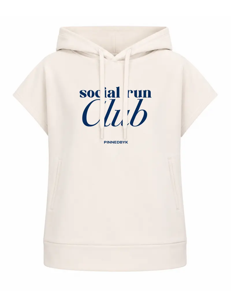 Sleeveless Hoodie Social Run Club Navy Blue