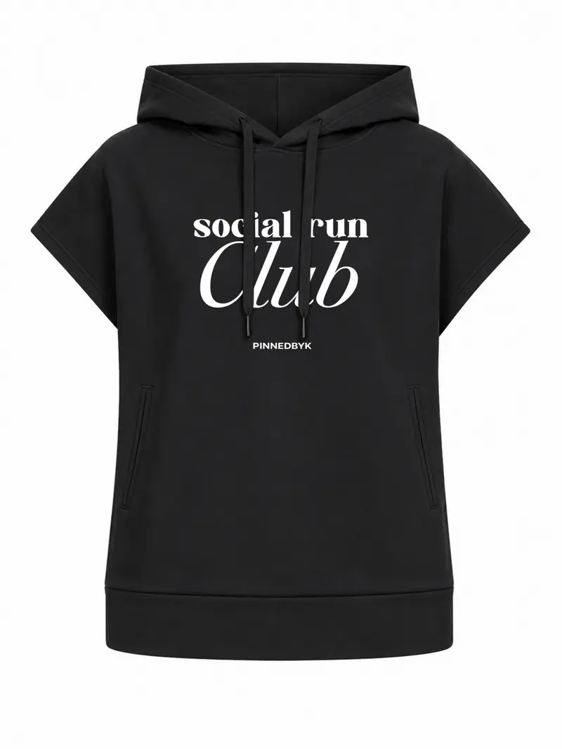 Sleeveless Hoodie Social Run Club White