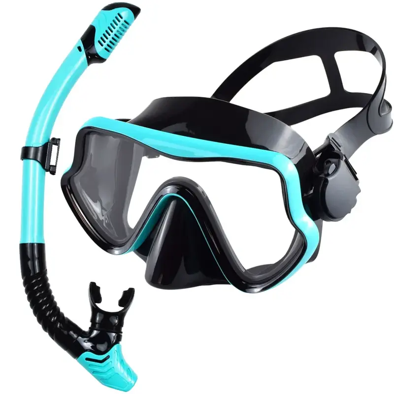 Snorkelset Volwassenen – duikmasker met 180° zicht en dry top snorkel