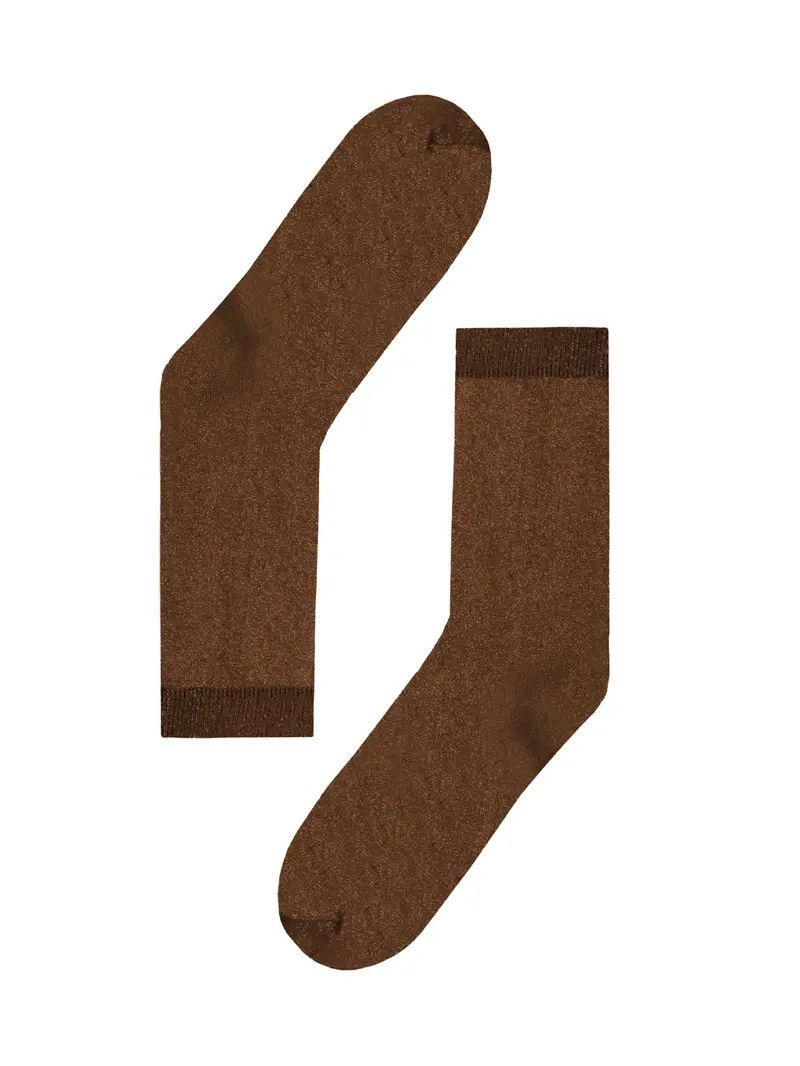 Socks Basic Brown Glitter