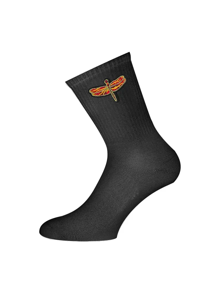 Socks Dragonfly Orange Sportive - Black