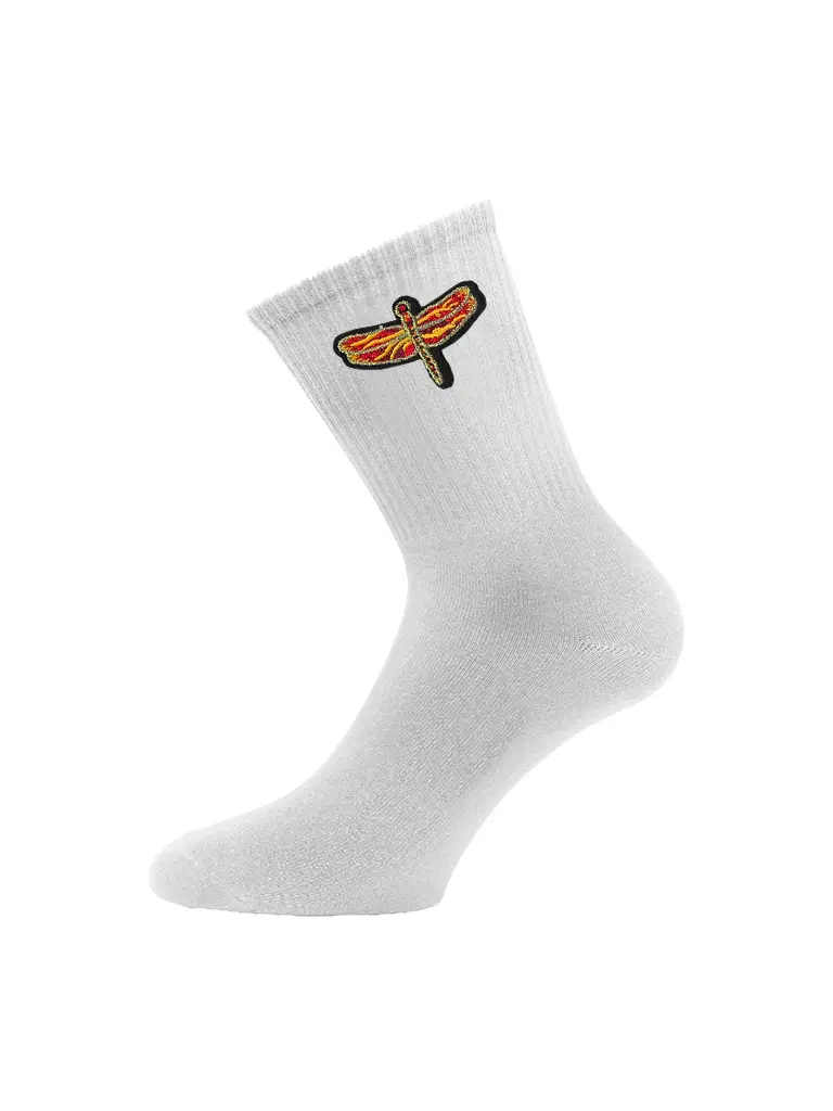 Socks Dragonfly Orange Sportive - White