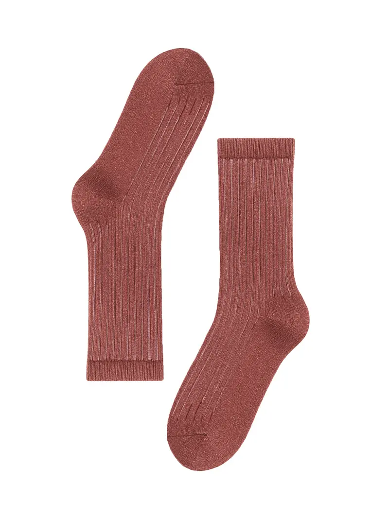 Socks Long Stripes Glitter - Peach