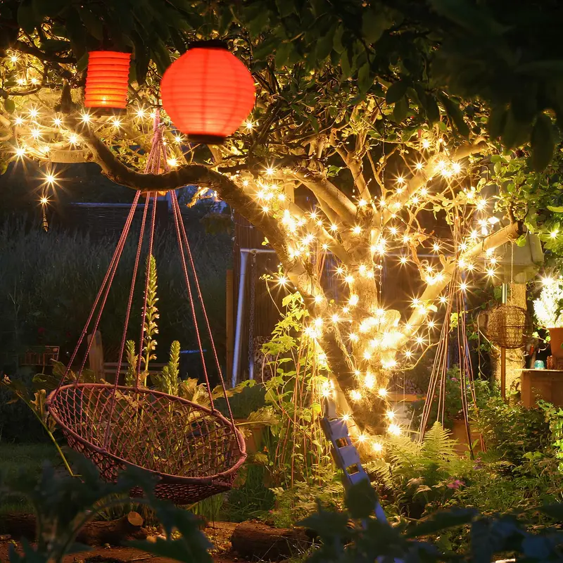 Solar lichtsnoer – waterdicht, acht lichtkleuren en tot 30 meter