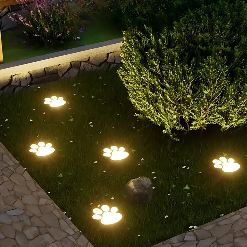 Solar tuinlamp – pootafdruk met schemersensor en tien uur licht