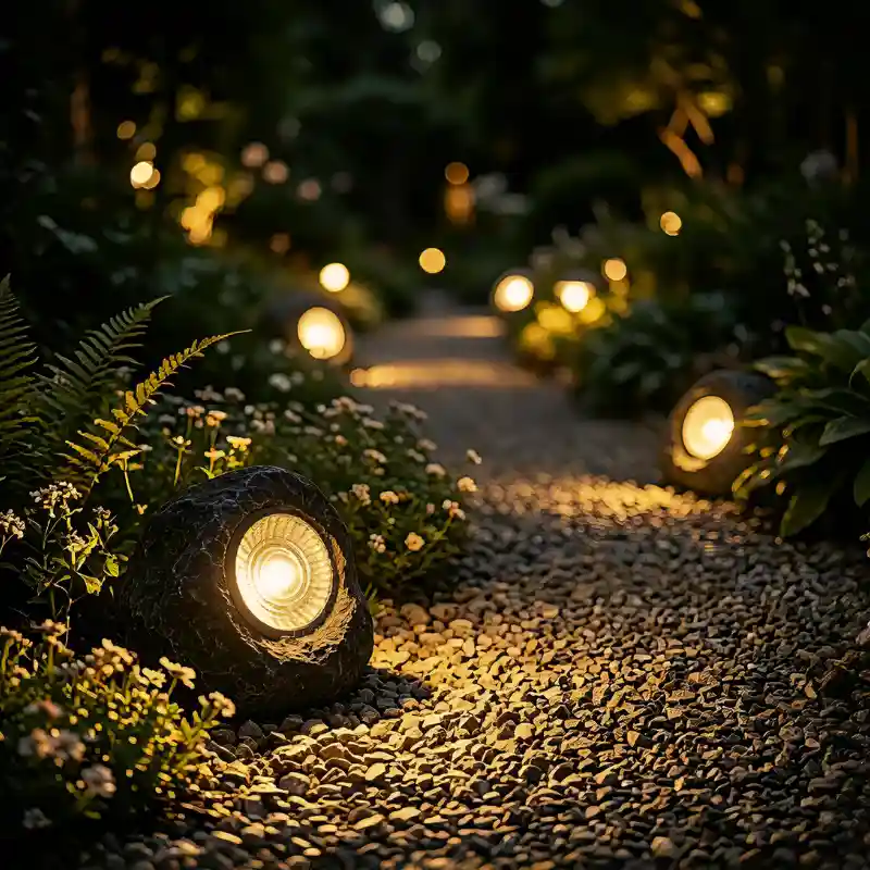 Solar tuinlamp – steenlook met schemersensor en tot 10 uur licht