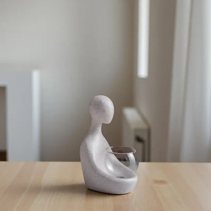 Sommerix - Transparente Vase mit integrierter Figur