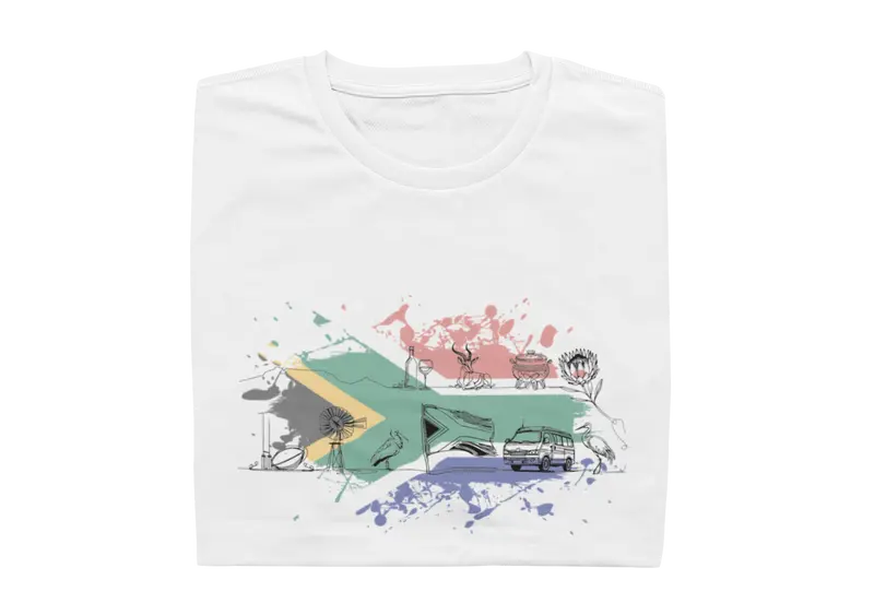 South Africa With Flag - Ladies Shirt