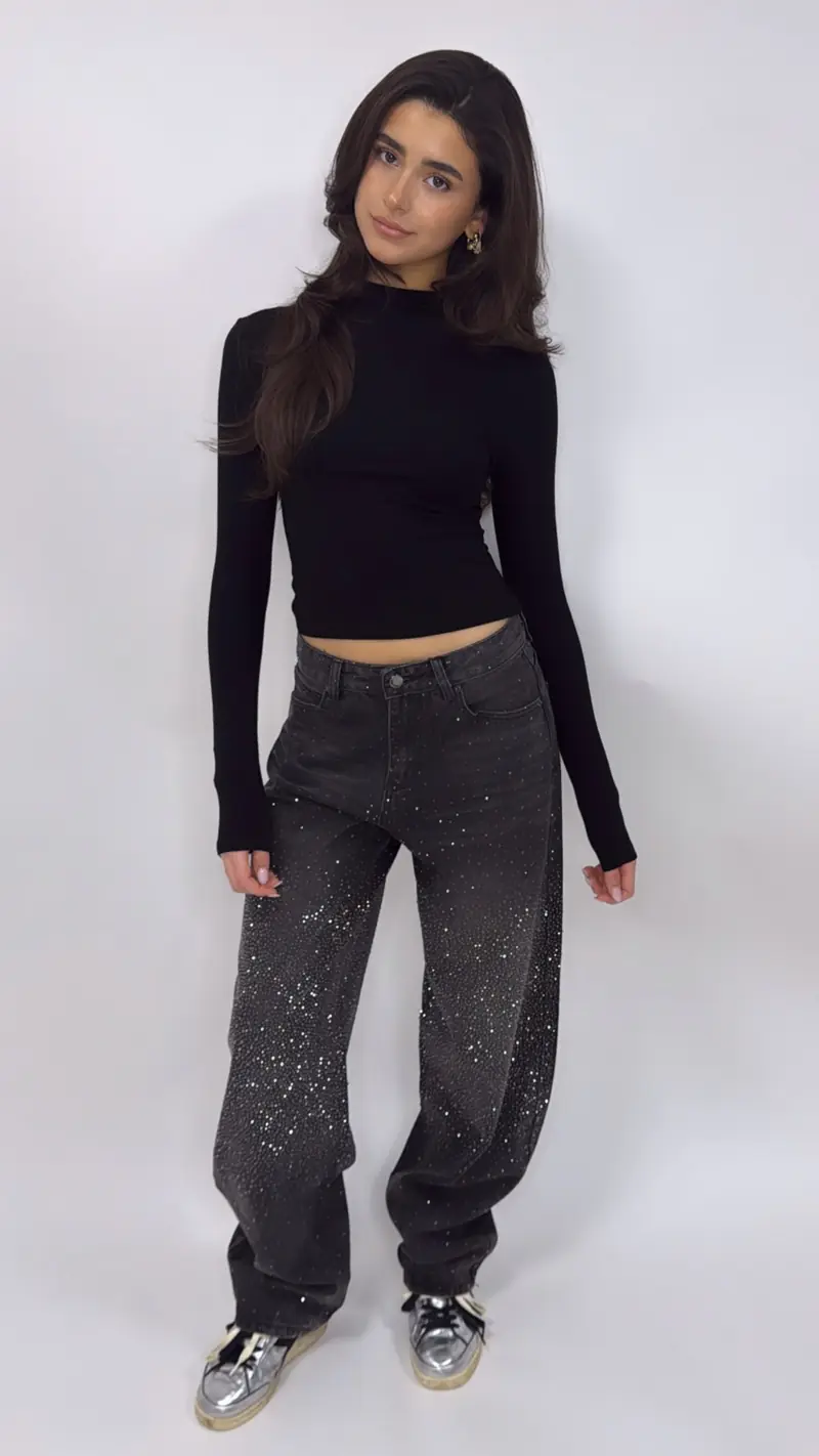 Sparkle nights jeans - Black