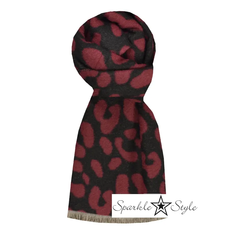 Sparkle Sjaal print zwart rood