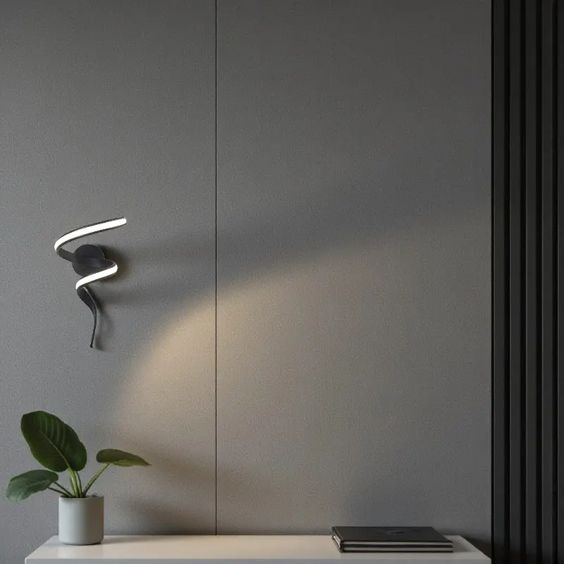 Spiralförmige - LED-Wandleuchte mit integrierter Lichtquelle