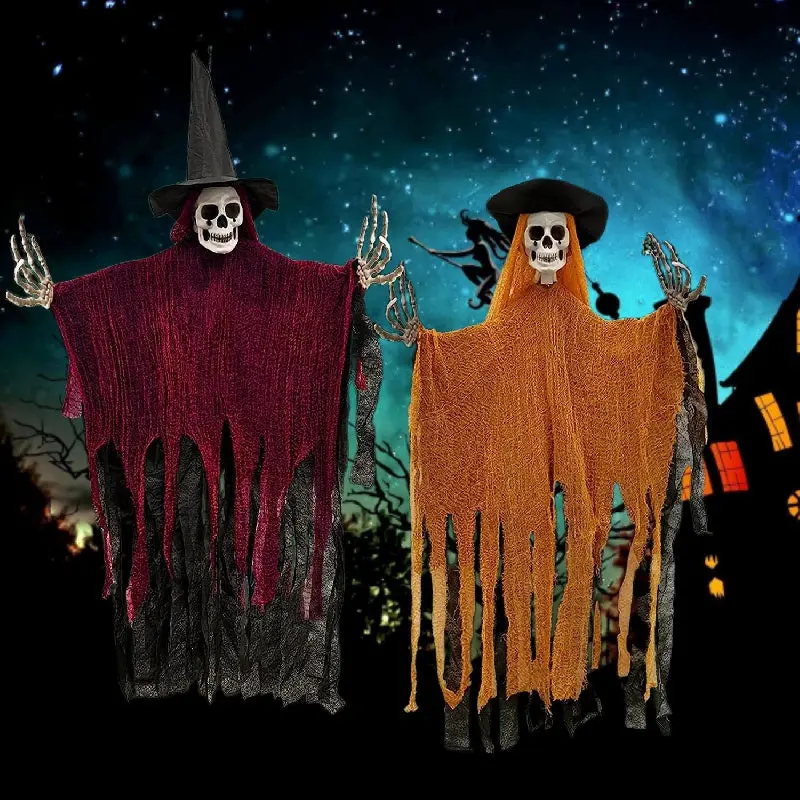 Spookhangers set – twee figuren van 116 cm met linnen gewaad