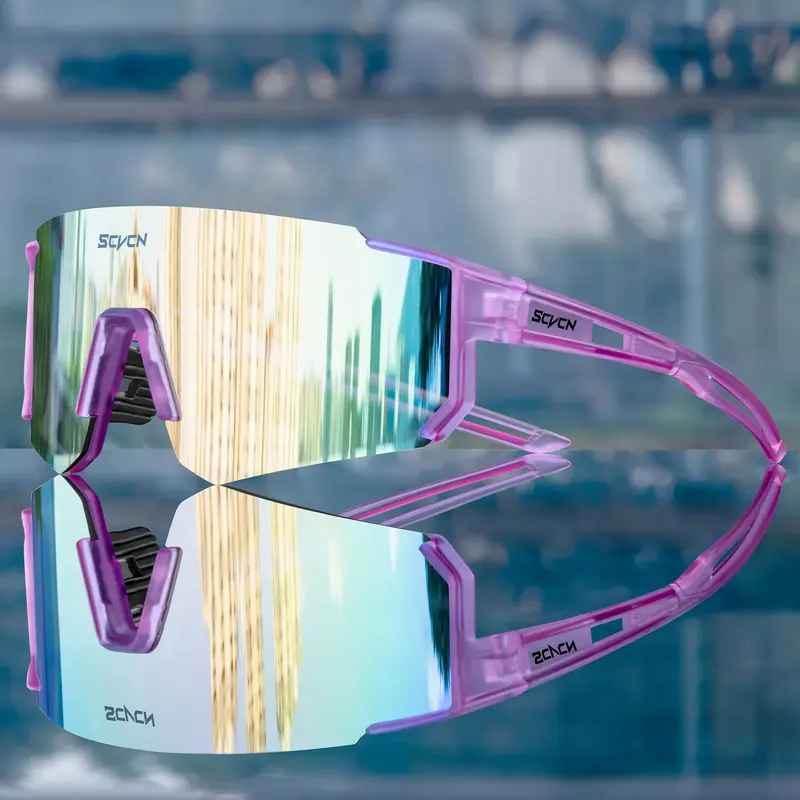 Sport zonnebril – UV400 fietsbril met licht frame en panoramische lens