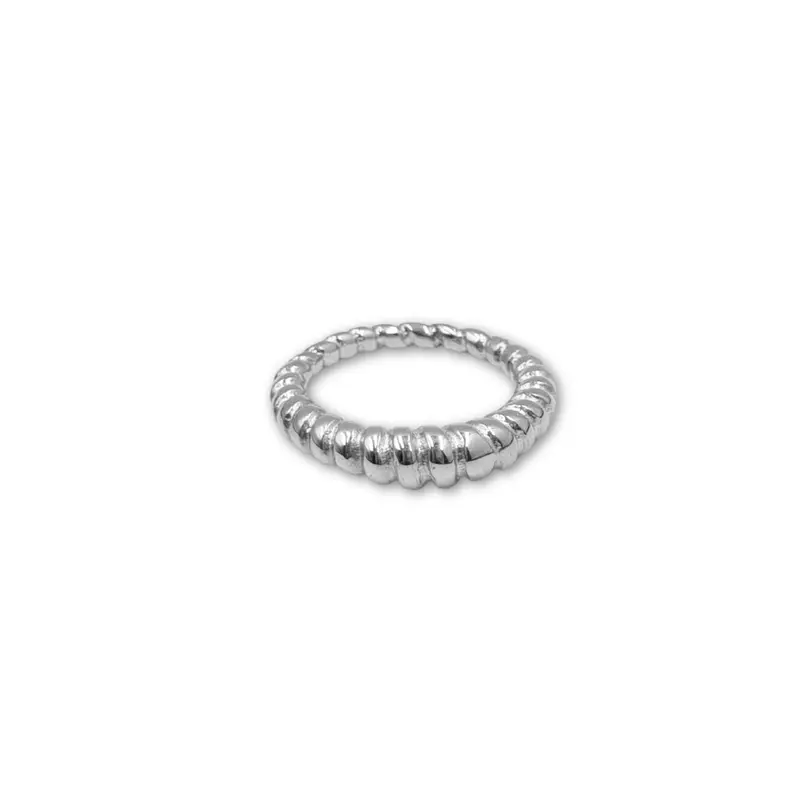 Stalen croissant ring dames- verchroomd