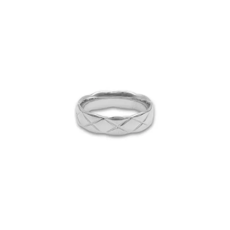 Stalen Dames Ring Cami Pillow - Verchroomd RVS