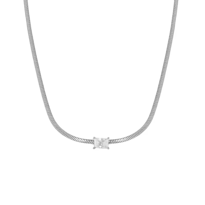 Stalen Ketting Met Steen Alejandra - Staal - Dames