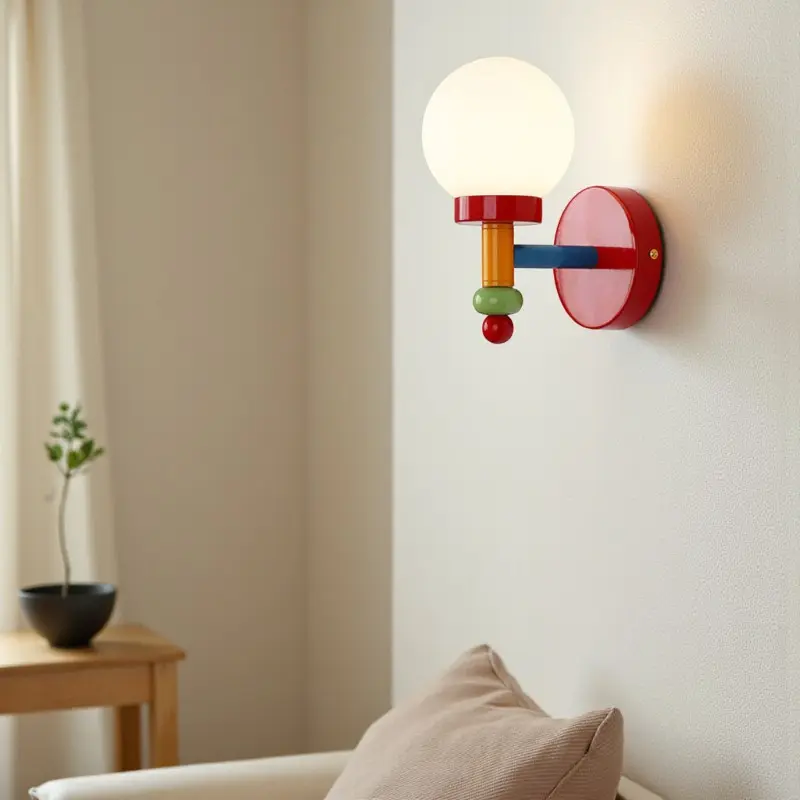 Starex - Runde Glas Wandleuchte Vintage Memphis