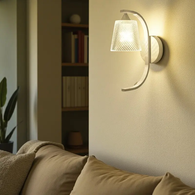 Stelara - Wandleuchte mit Glasschirm & Resin-Vogel