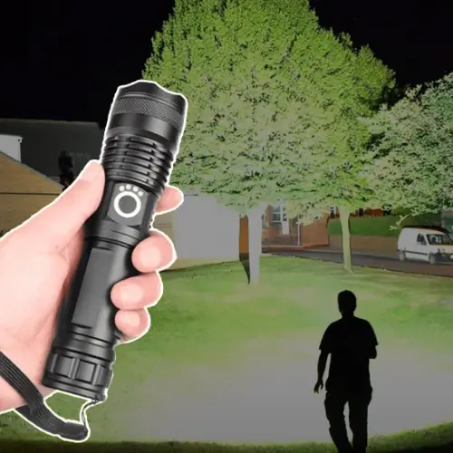 Super-Bright Flashlight – Aluminum, 90,000 Lumens, Waterproof for Outdoor and Adventure Activities