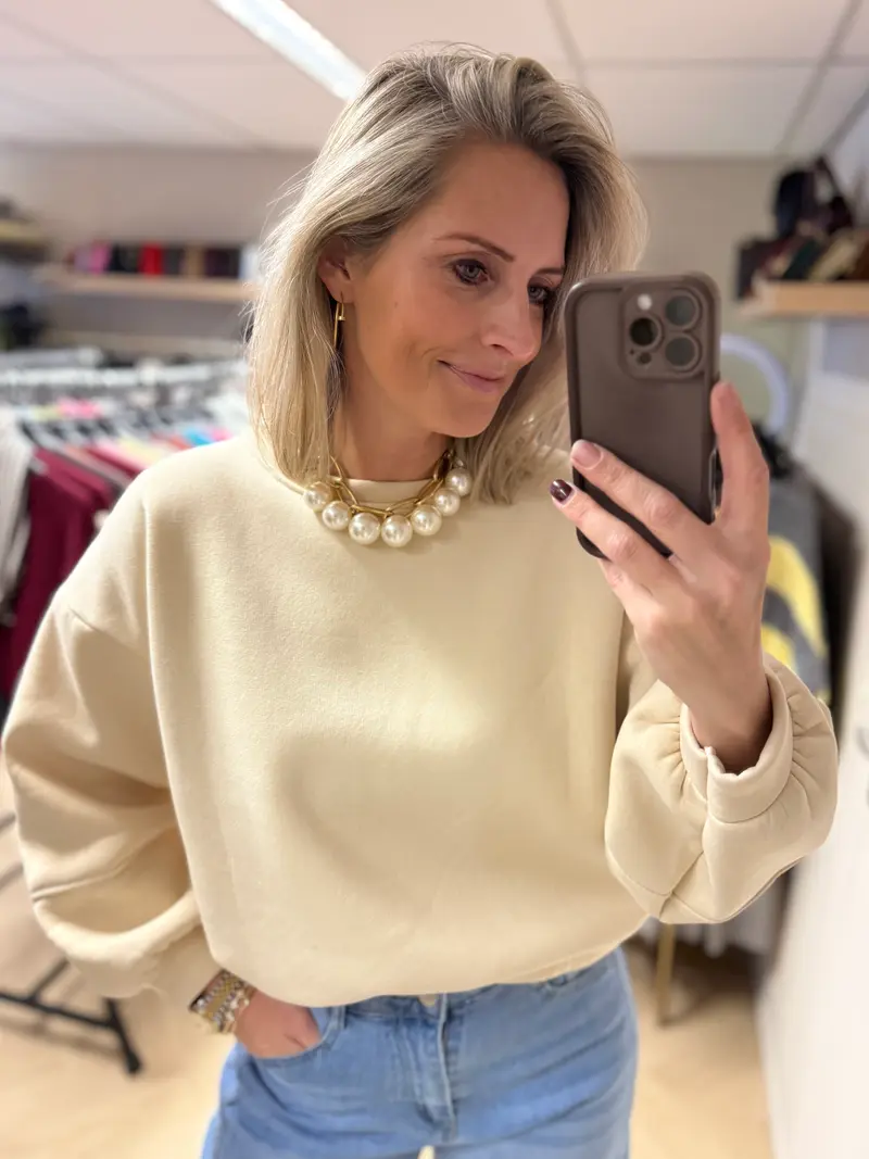 Sweater Love Peace Repeat Beige