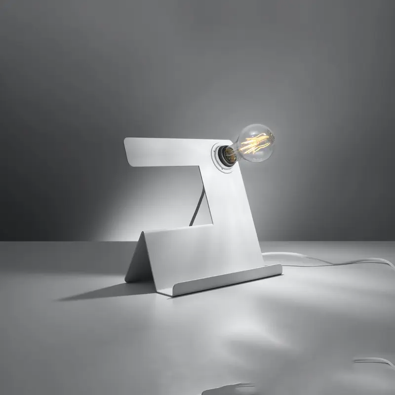 Tabora - Weiße Schreibtischlampe aus Stahl