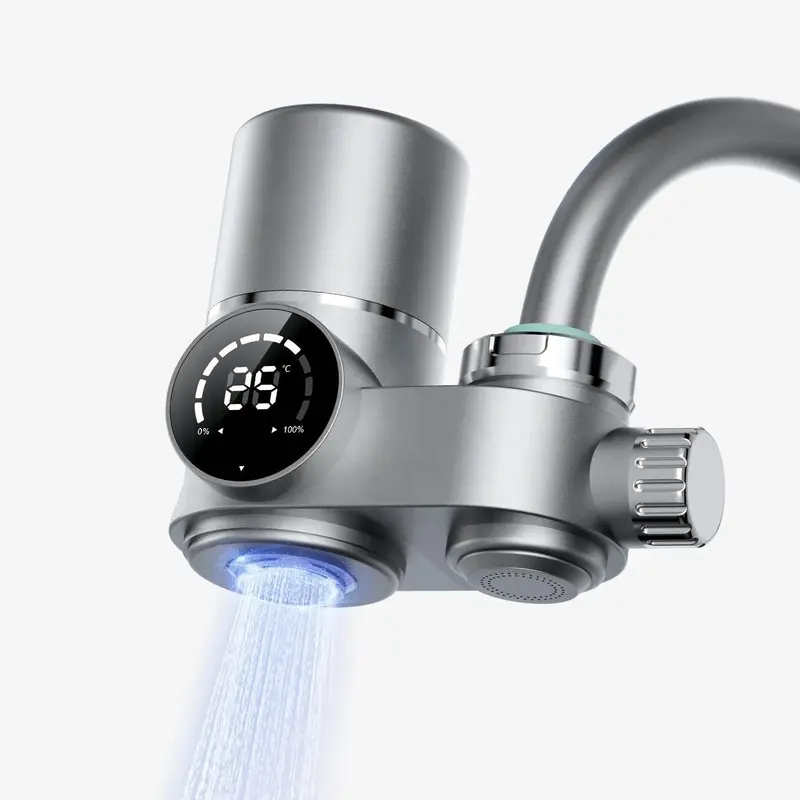 Tap Water Filter with LED Display – Made of ABS and Food-Grade Stainless Steel for the Kitchen, with Two Water Modes