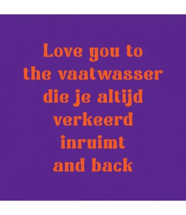 Tegeltje love you to the vaatwasser
