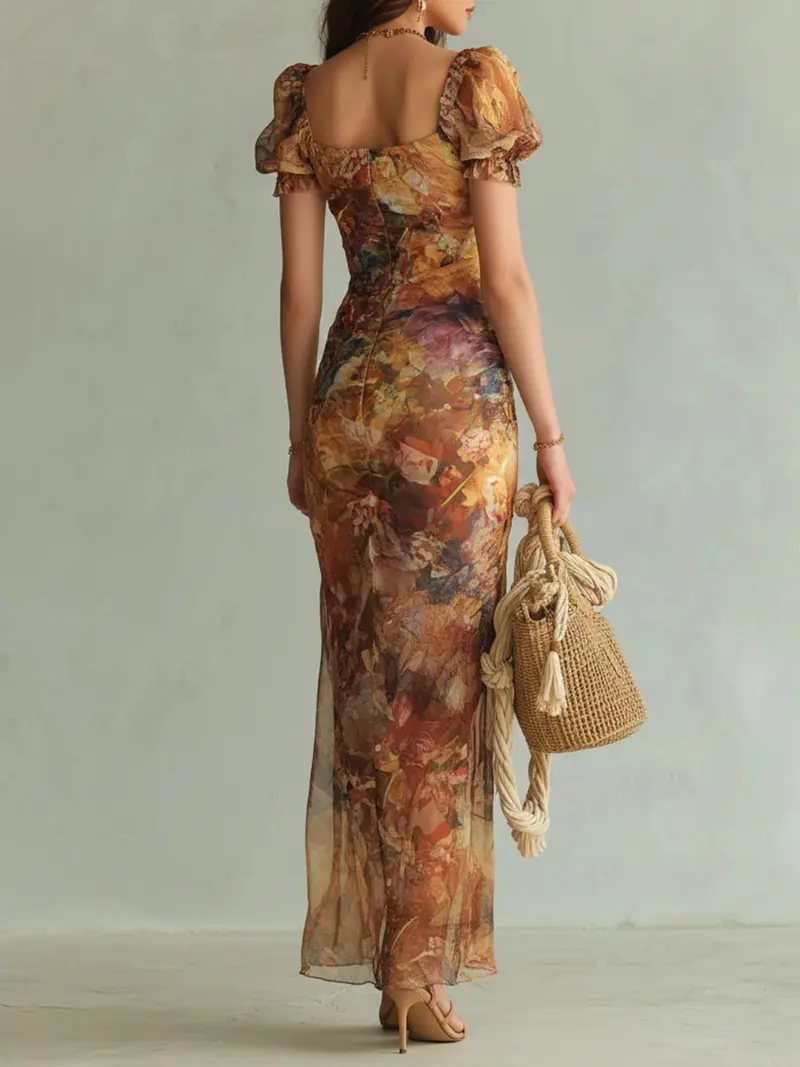 Theresa | Damen Elegantes Boho Maxikleid