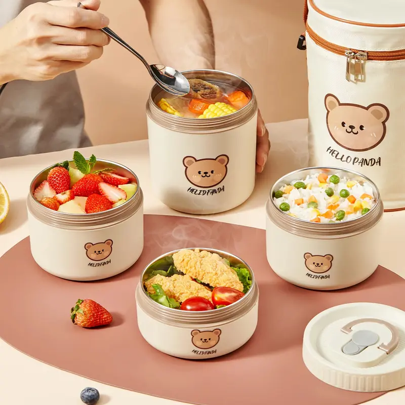 Thermos Lunchbox RVS – Geïsoleerde Voedselcontainer met Deksel
