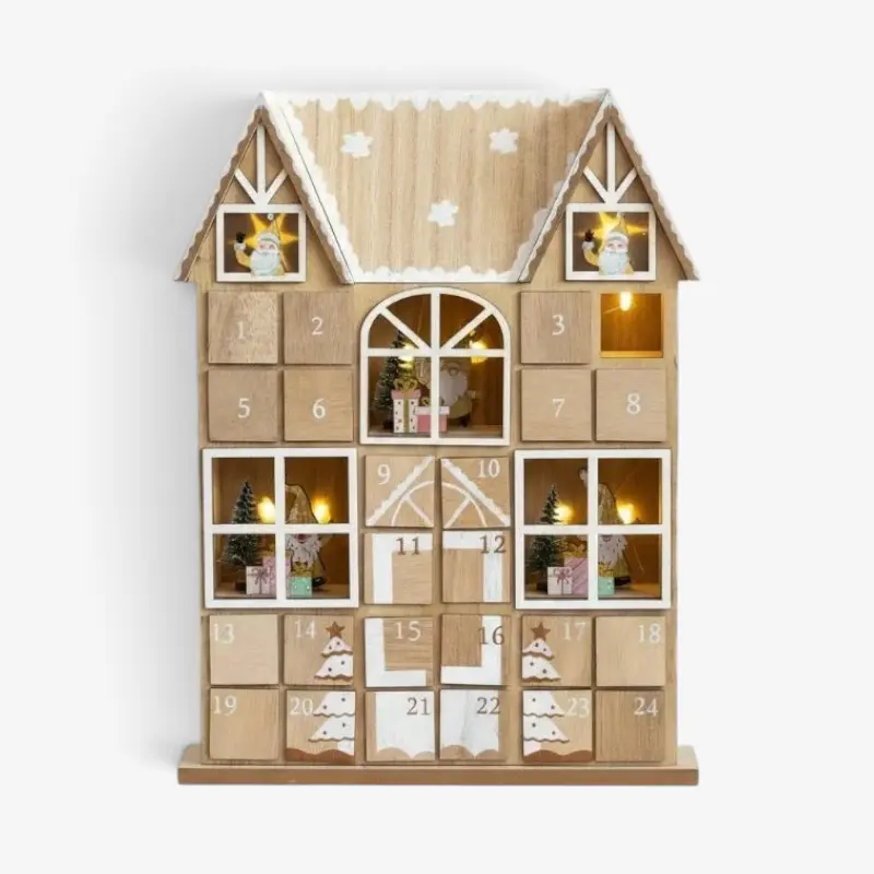 TimberGlow - Adventskalender aus Holz mit LED-Licht