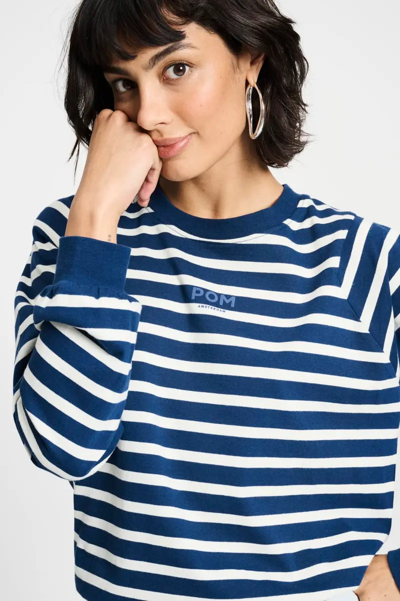 TOP - Striped Blue White