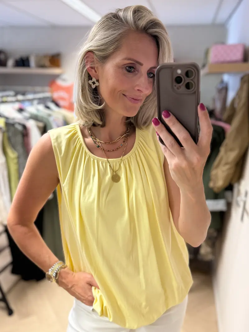 Top Yara Comfy Pof Zachtgeel
