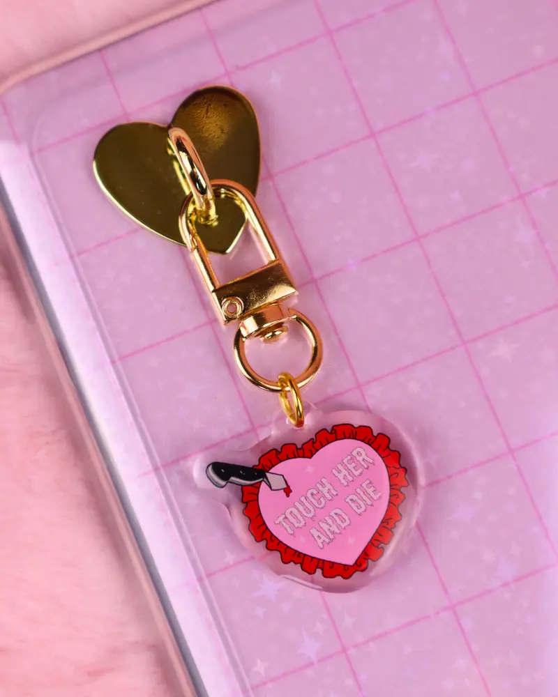 Touch This and Die Sticky Heart Charm